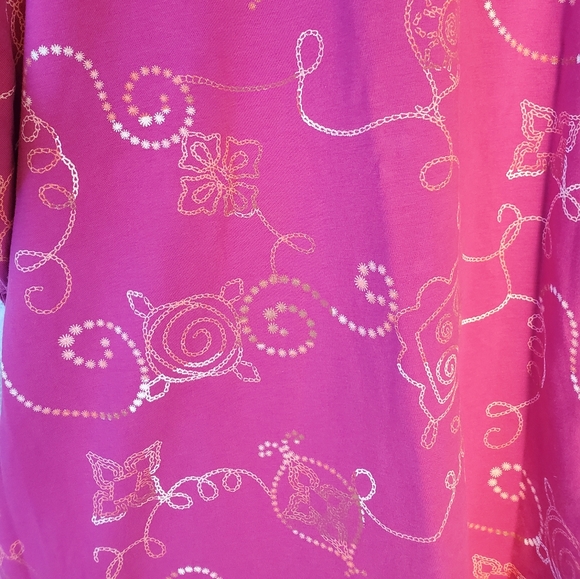 Catherines short sleeve top 4X, round neckline, 96%Cotton/4% Spandex swirl print - Picture 8 of 8